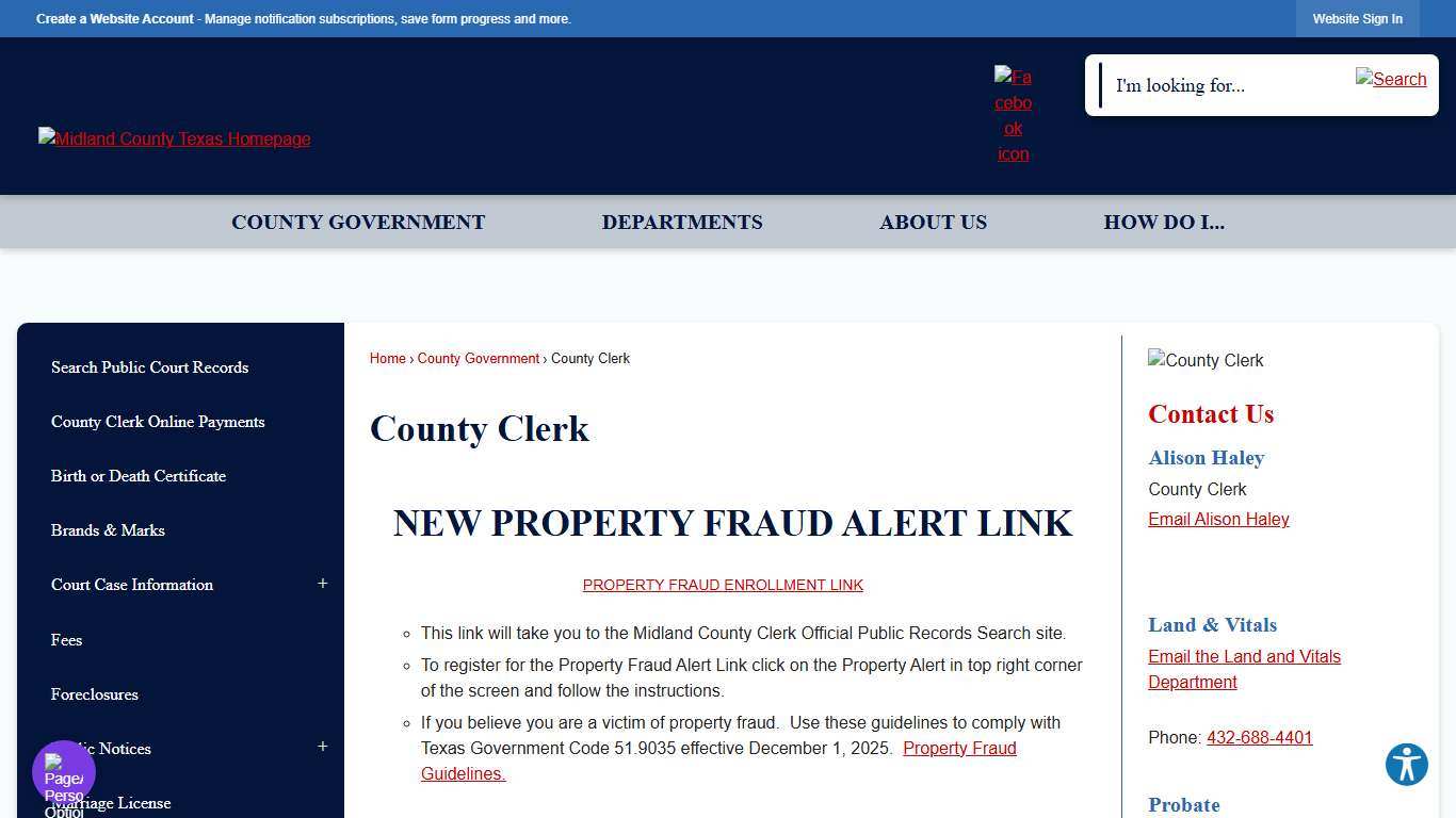 County Clerk | Midland County, TX