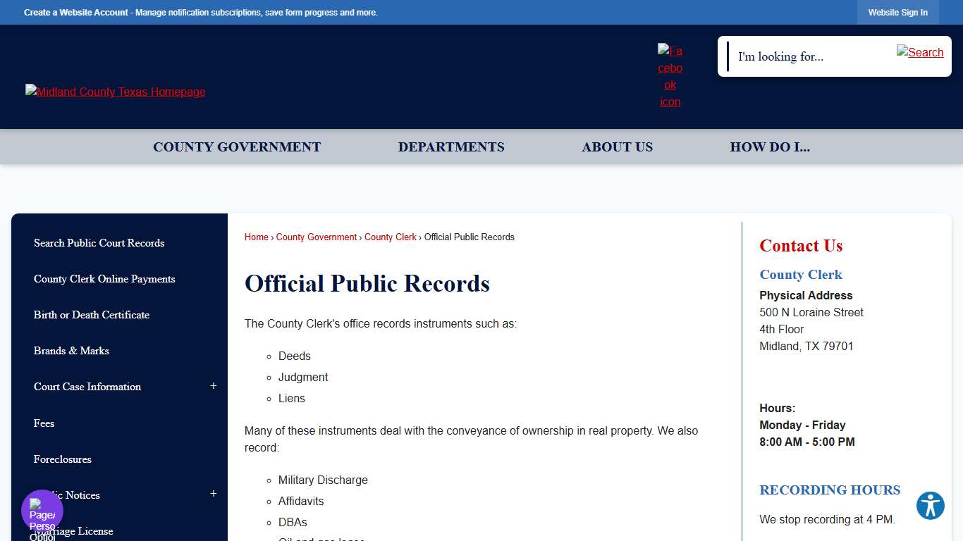 Official Public Records | Midland County, TX
